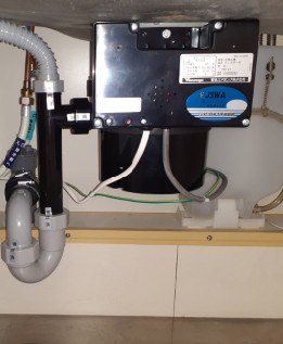 安永エアポンプ　 ディスポーザの交換工事